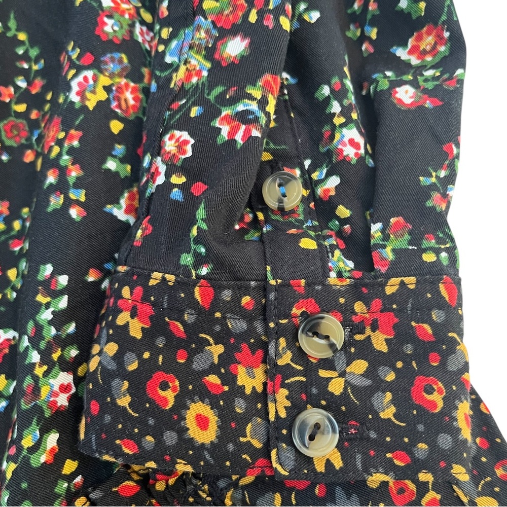 Anthropologie Maeve Marlie Button-Front Tunic Floral Long Sleeved Dress 8 - Picture 10 of 12